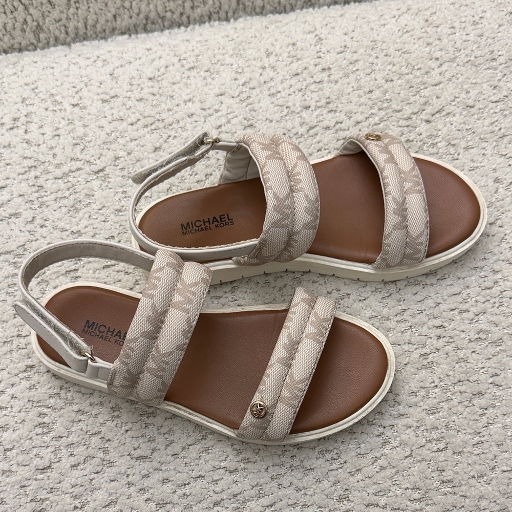 Michael Kors Tan and Cream Sandals
